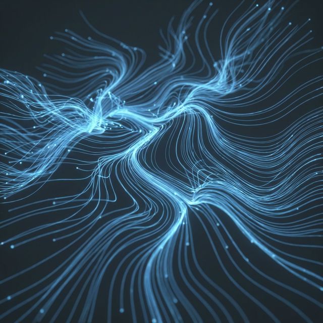 Abstract data flow visualization representing network stability